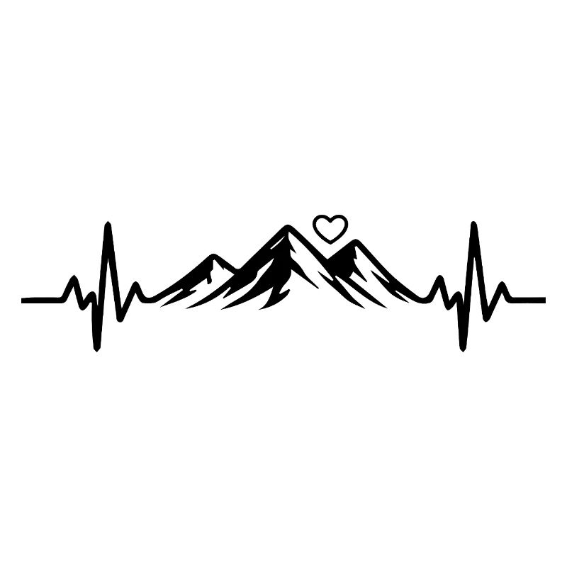 Mountain Lovers Hiking Mountains ECG Heartbeat Pulse
