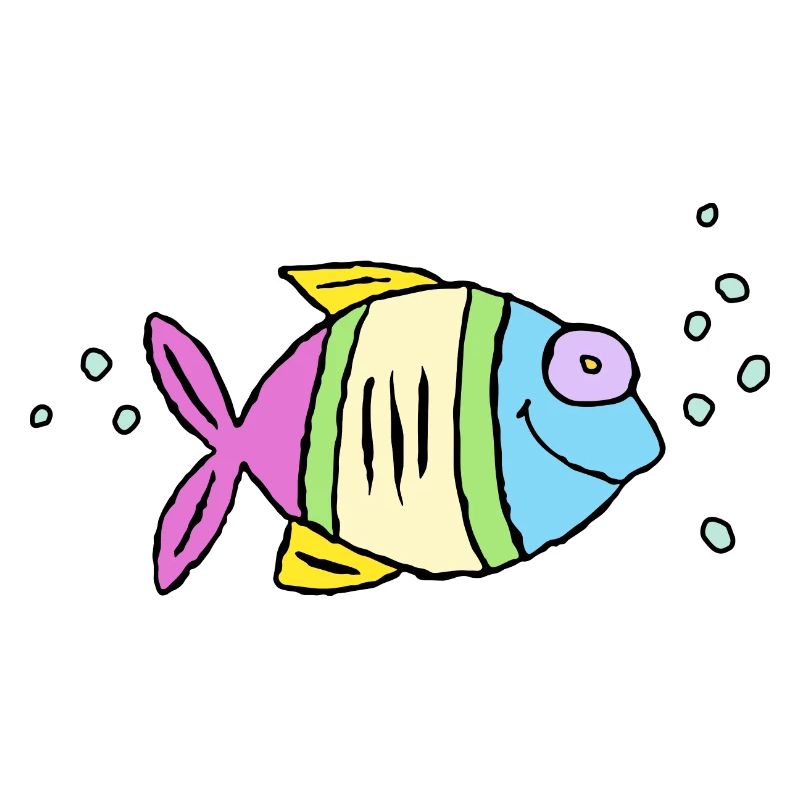 Poisson Cichlide Eau Mer Graffiti Dessin