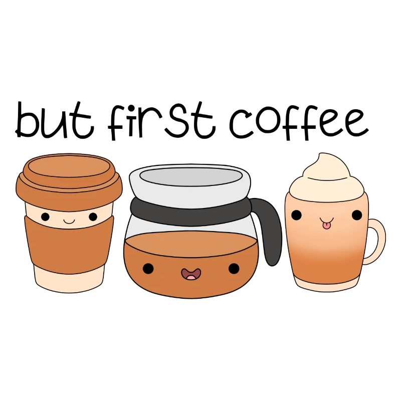 Citation de café mignon drôle mais premier café