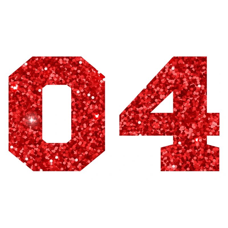 Numéro 4 paillettes rouge - 4e anniversaire