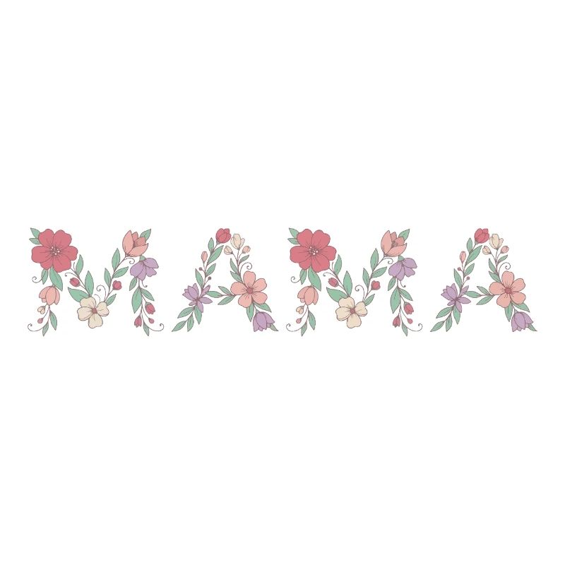 Mama Blumen Floral Schrift Beste Mutter Muttertag