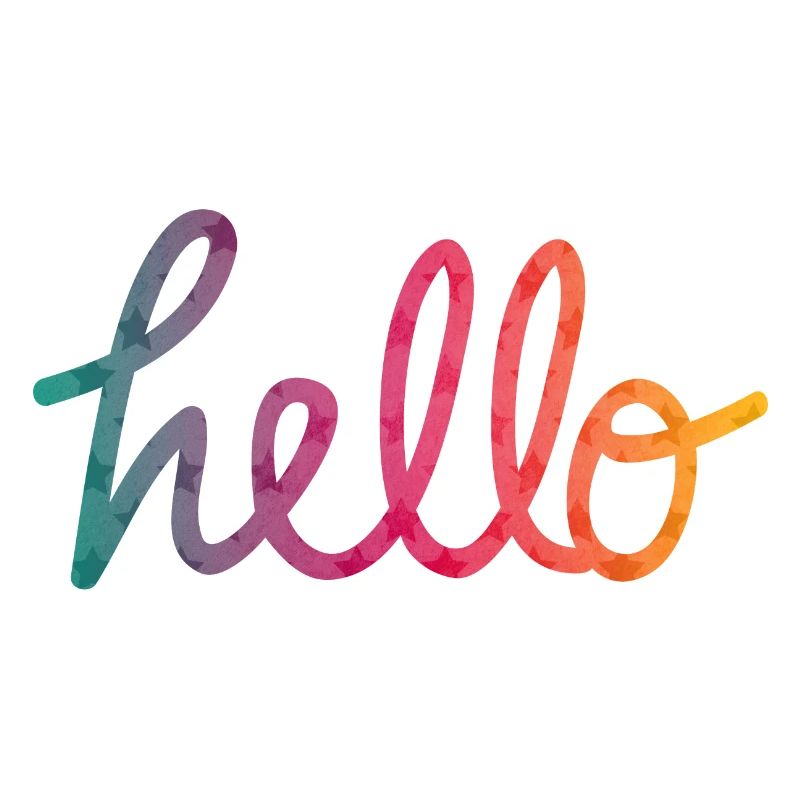 Hello Typography rainbow