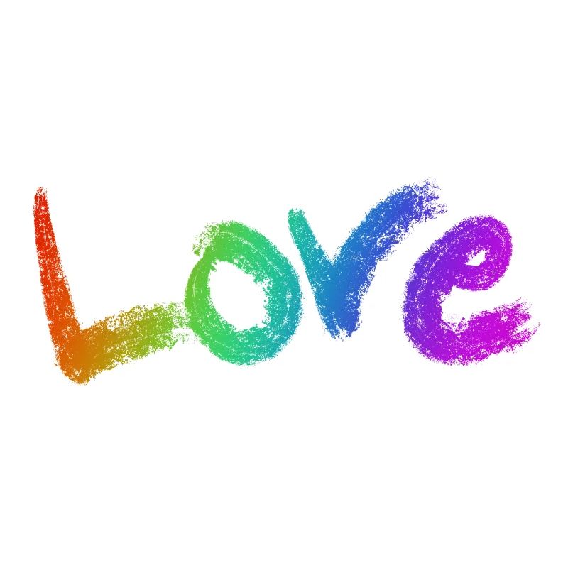 Love Text Rainbow
