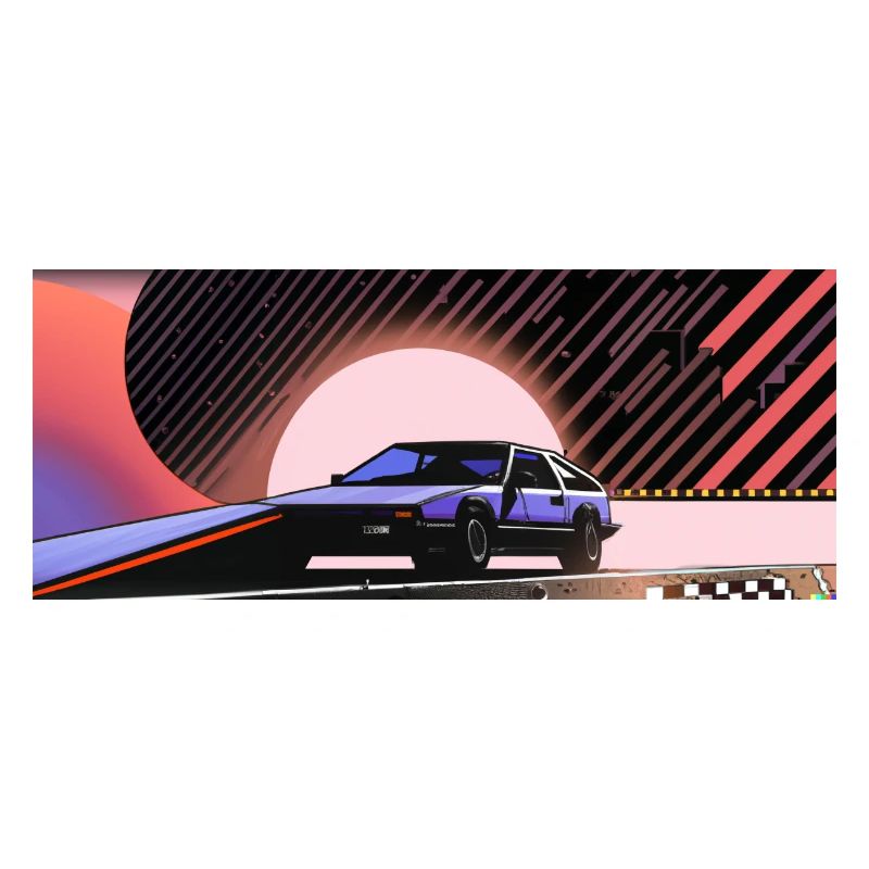 Synthwave Sportwagen Auto since fiction future