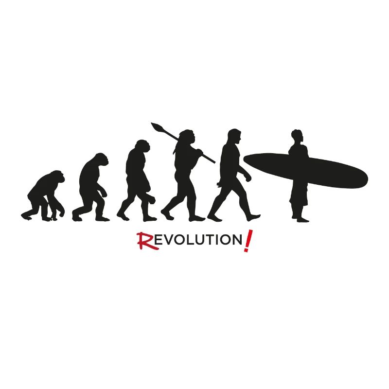 Evolution revolution surf cool humor
