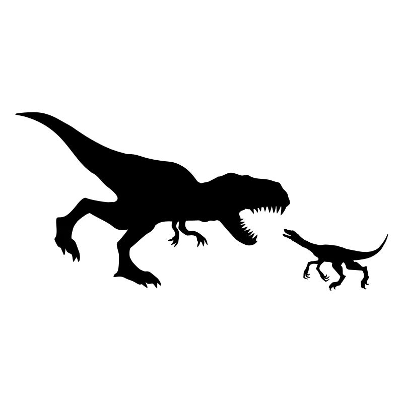 lutter contre la silhouette de raptor contour noir
