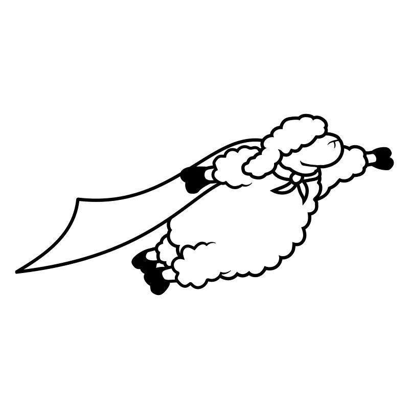 Superheld Schaf lustig