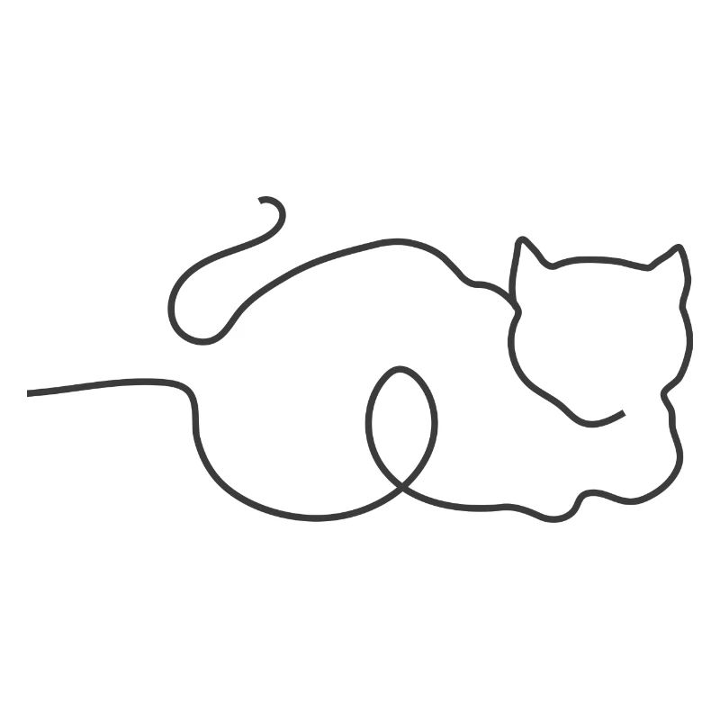 Katze StrichOneline