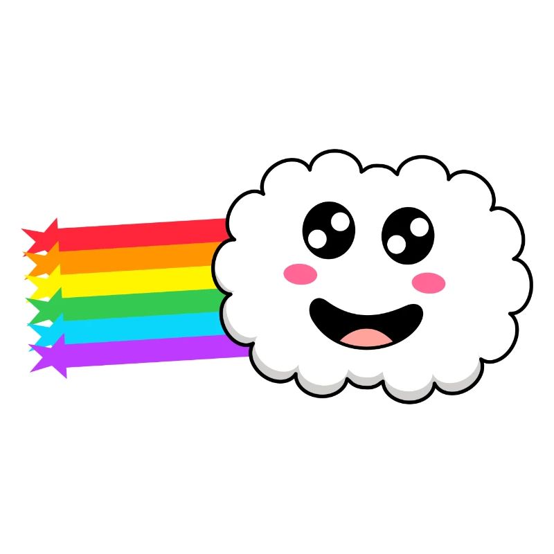 Wolke mit Regenbogen im Schlepptau