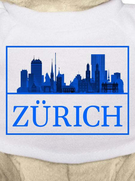 Zurich Skyline Blue Silhouette