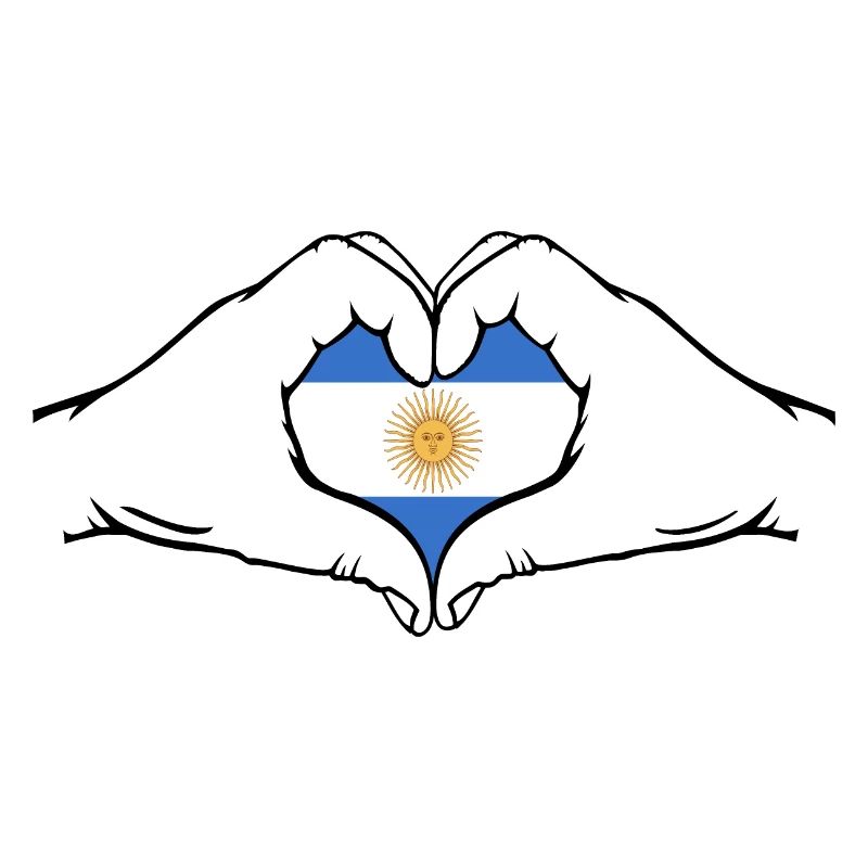 Argentinien Flagge Herzform