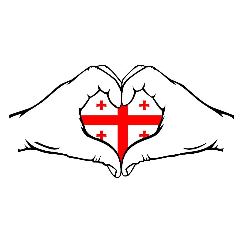 Georgia Flag Heart Shape