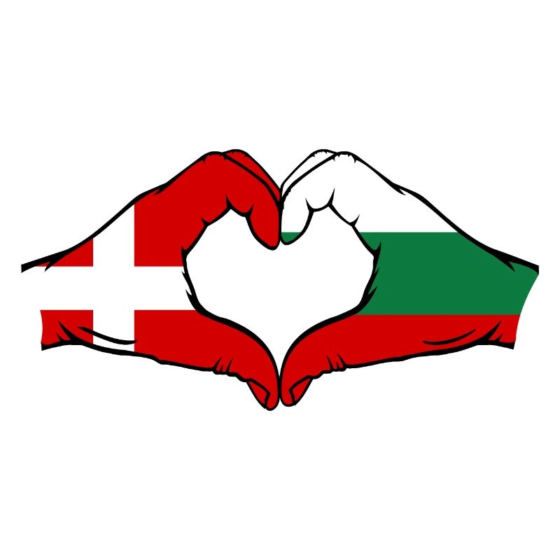 Denmark Bulgaria Heart Shape with Hands