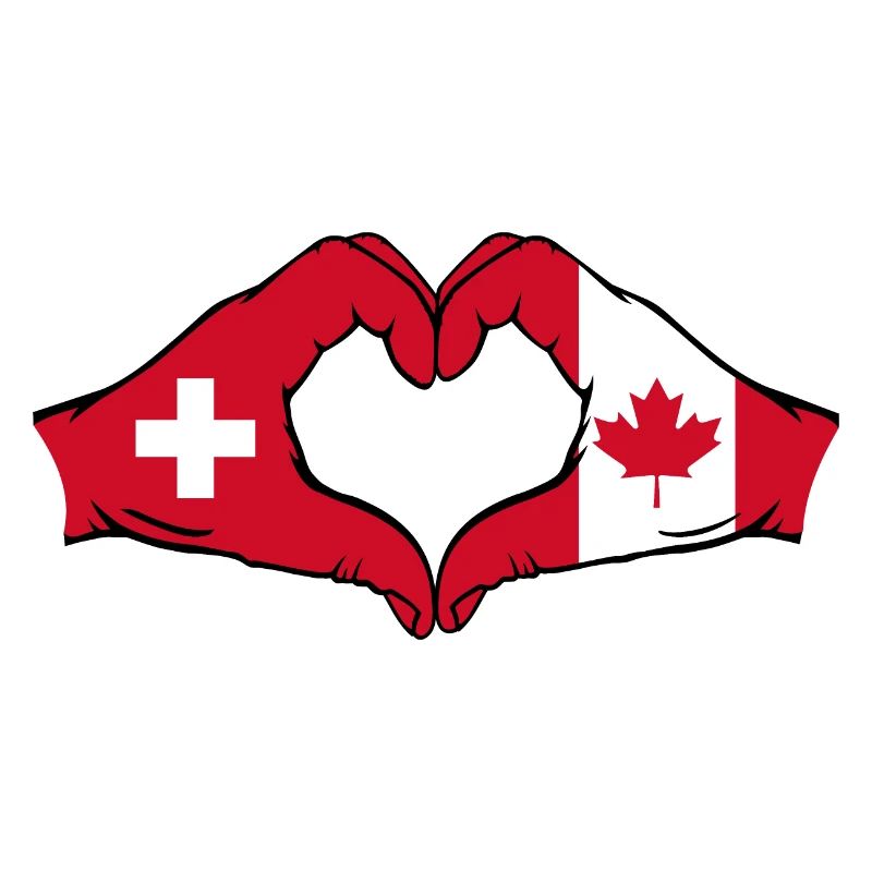 Suisse Canada Drapeau Aiguilles Forme Coeur