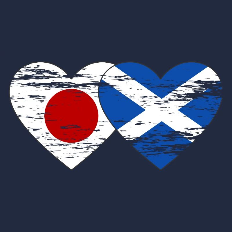 Japon Ecosse Drapeau Coeur Utilisé