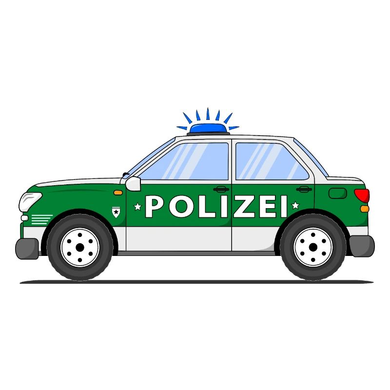 Voiture de police en vert et argent