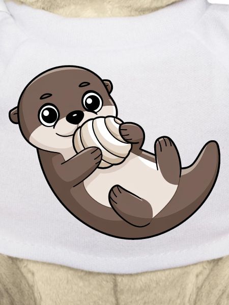 Cute otter with shell