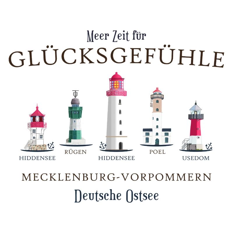 Rügen, Poel, Usedom, Hiddensee Dessin à la main