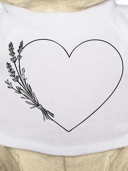 Line Art Heart - Wildflowers, Personalizable