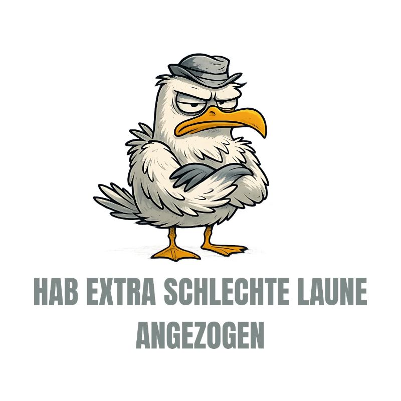 Bad-tempered seagull cartoon