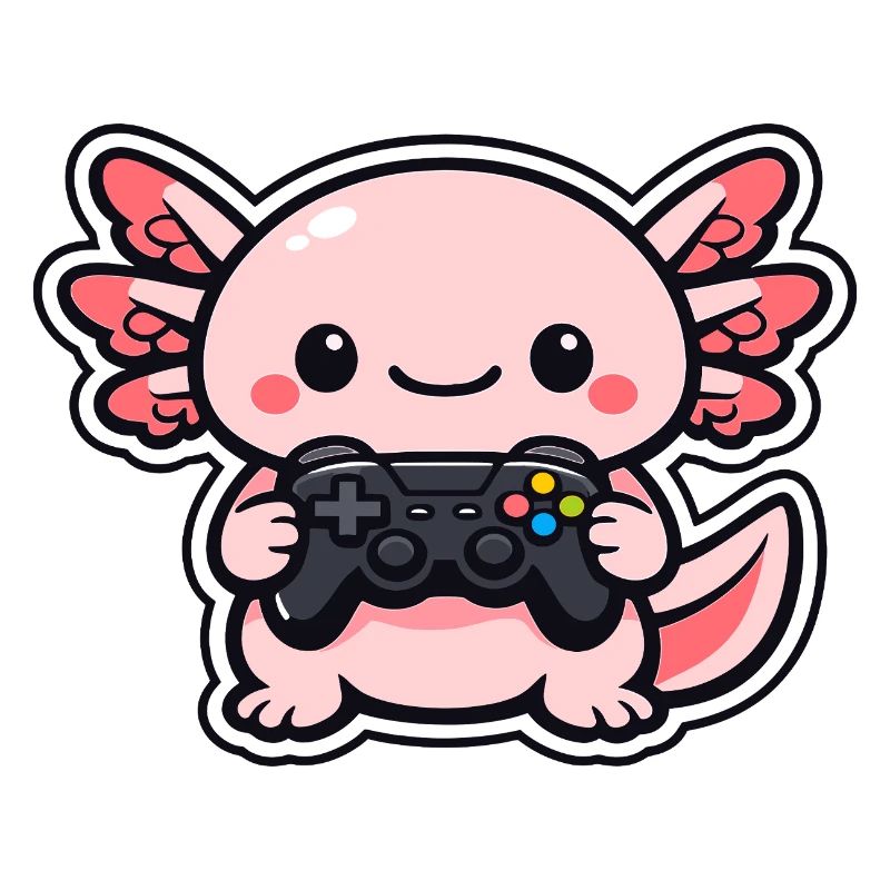 Kawaii Gaming-Drache mit Controller