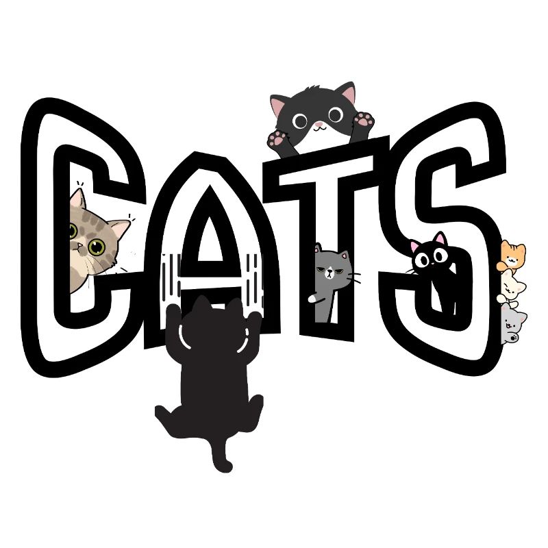Cats peeking out from the edge