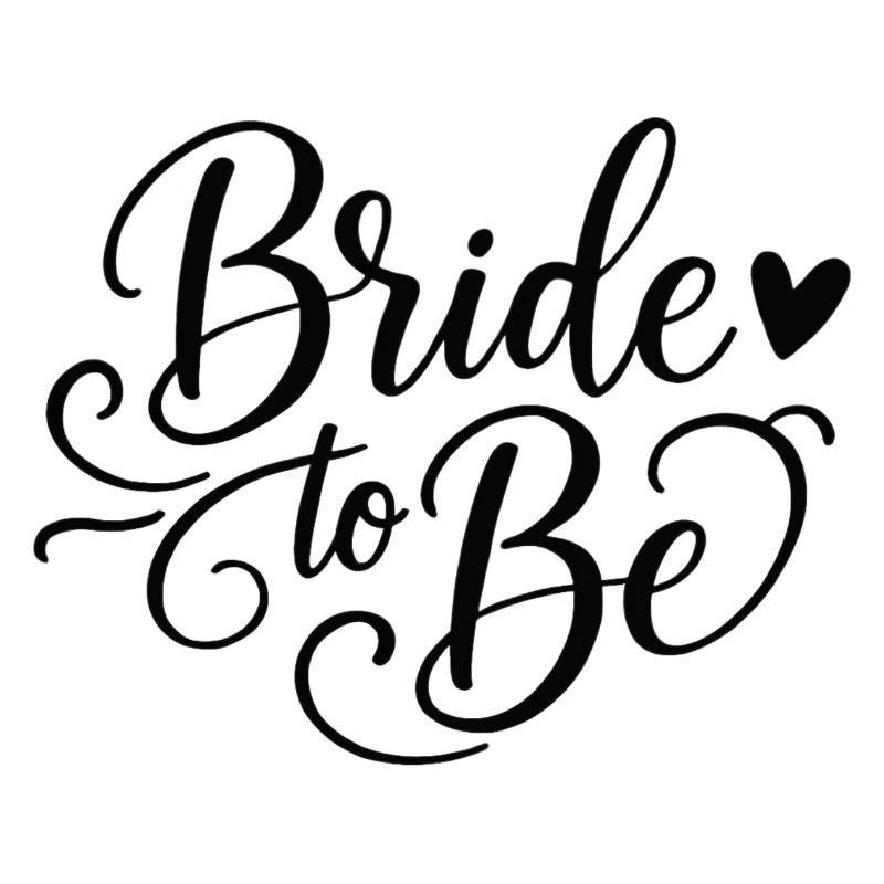 Bride to Be lettering with heart