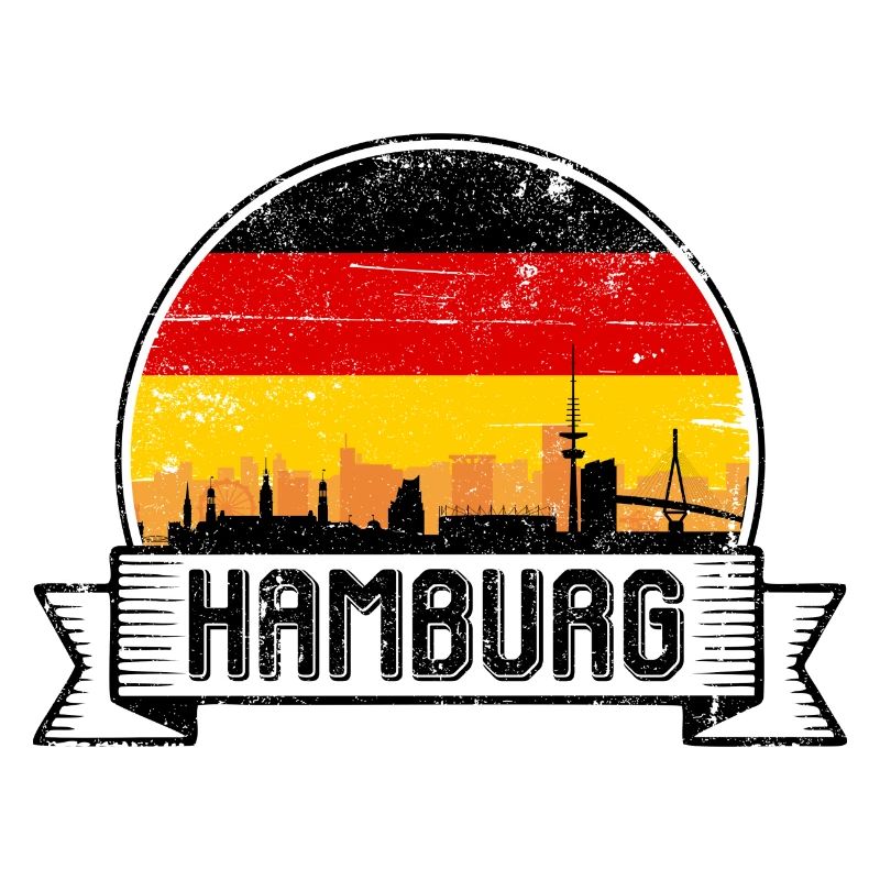 Hamburg Skyline Flag Gradient