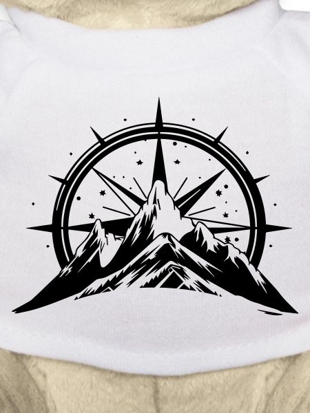 Compass With Mountain Silhouette