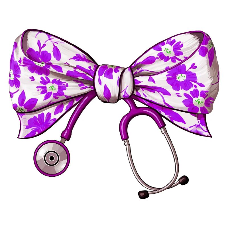 Purple Ribbon - Stethoscope Physician Assistant Physician
