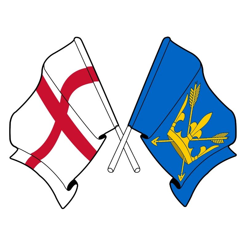 Suffolk & England Crossed Flags