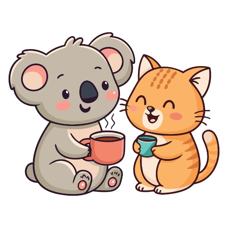 Freundschaft, Kaffee, Koala und Katze