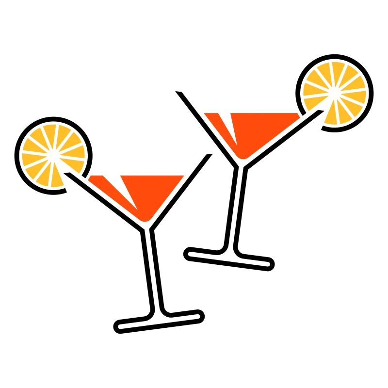 2 Cocktailgläser / Cocktail / Martini + (Orange)