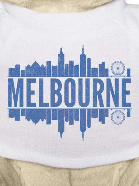 Melbourne Skyline Design Blue