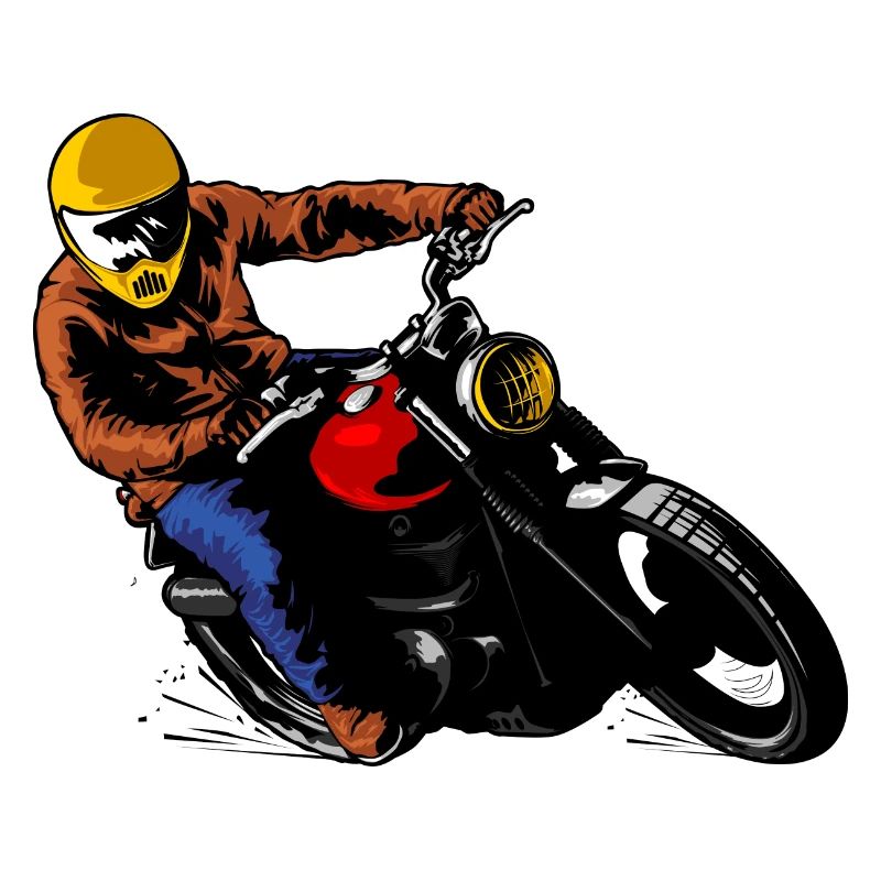 Fahren Sie Oldtimer Motorrad Kurvenfahrt