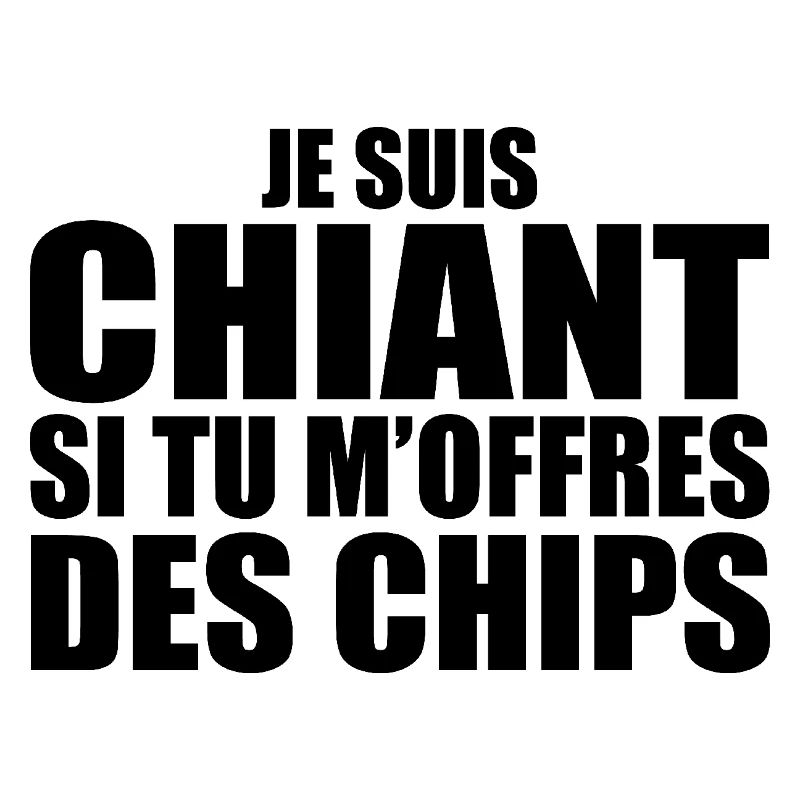 Mann, der liebt: Chips. Lustiger Design-Humor