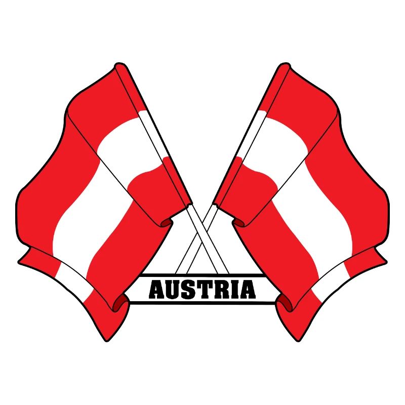 Austria Crossed Flags
