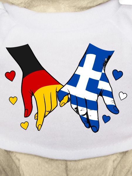 Germany Greece Flag Holding Hands