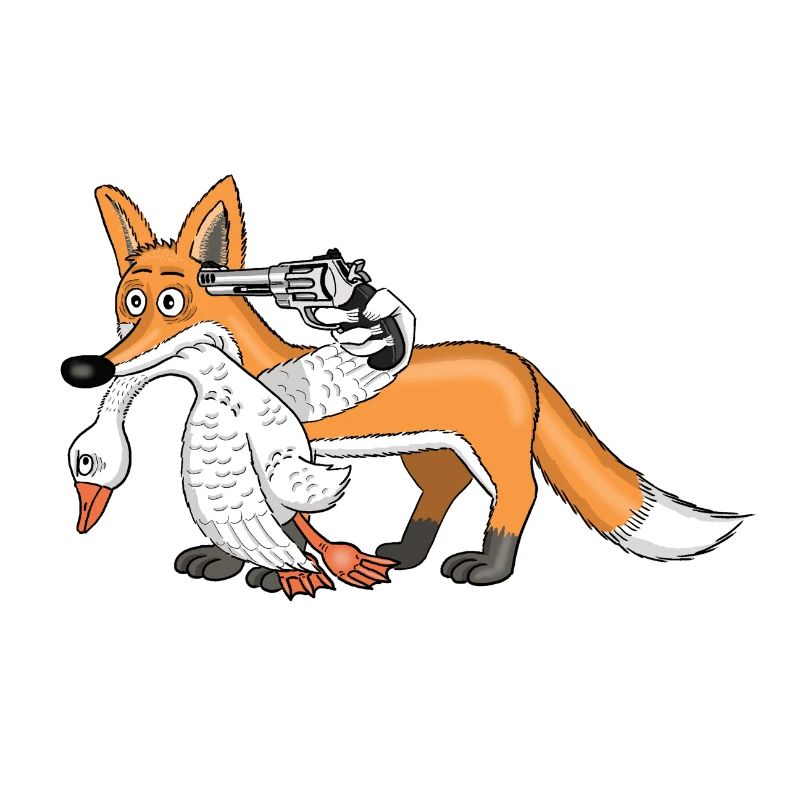 Fox with goose