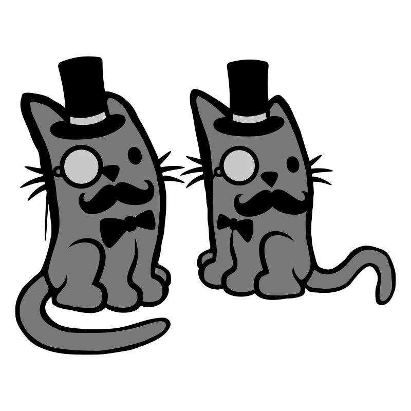 Hommes 2 Chats Amis