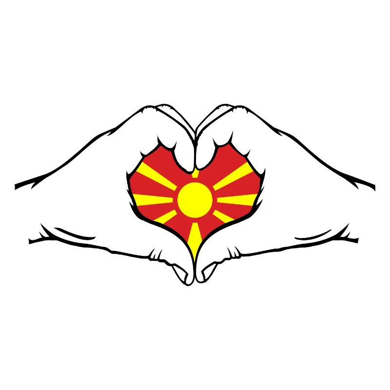 Macédoine Drapeau Aiguilles Coeur Forme