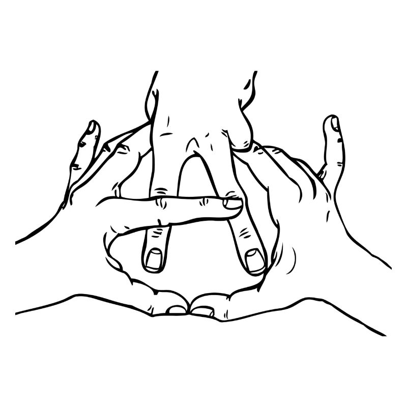 Motif de signe de la main en noir. Refroidir.