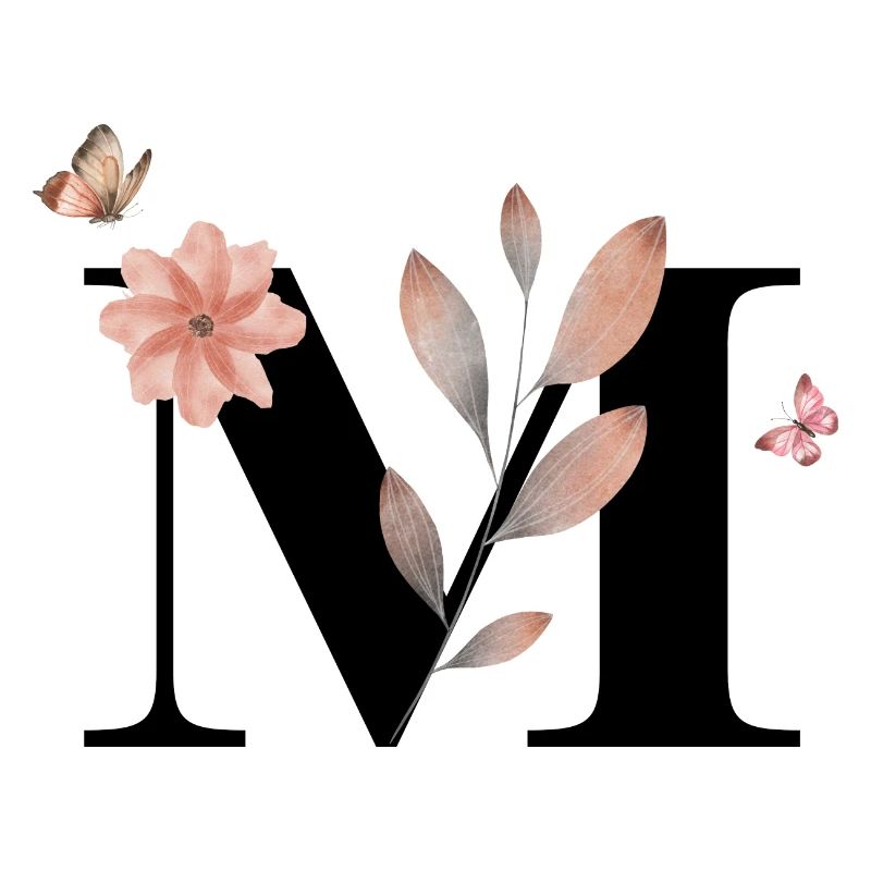 Buchstabe M Wildblumen Aquarelle
