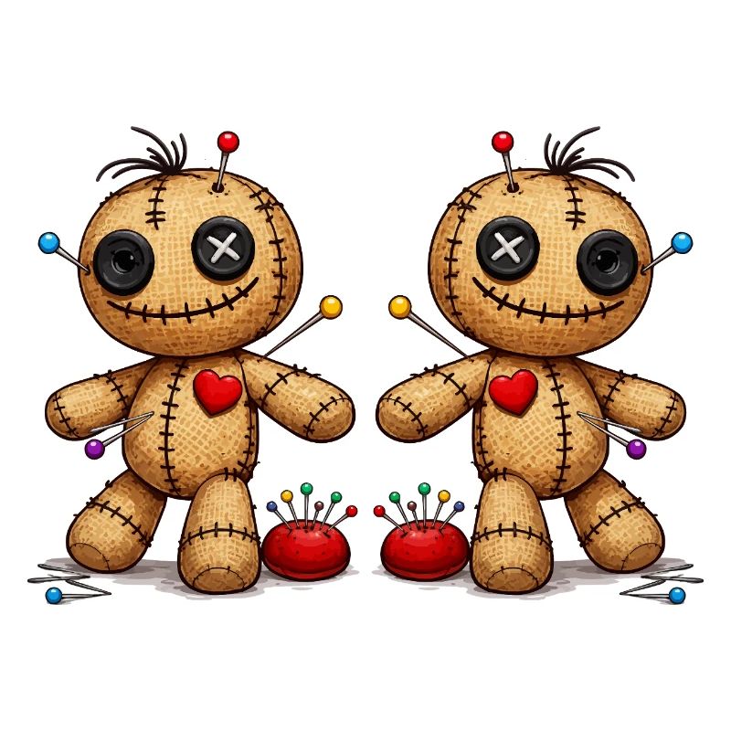 Voodoo doll with needles