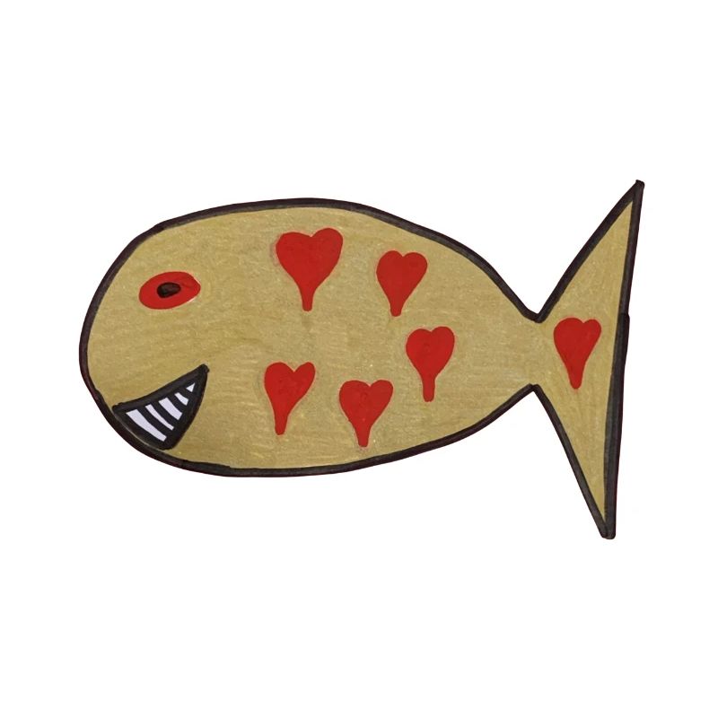 Herzfisch mit Herzmuster