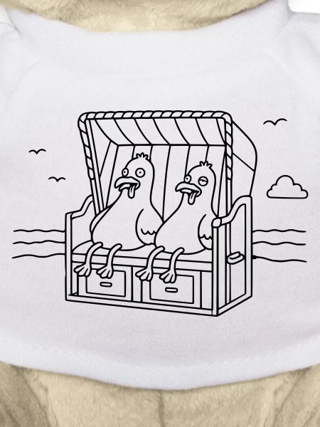 Witzige Möwen Strandkorb
