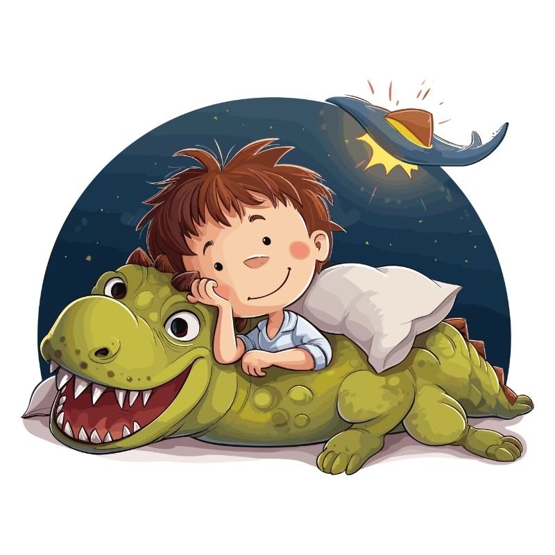 Dino Fan schläft ein