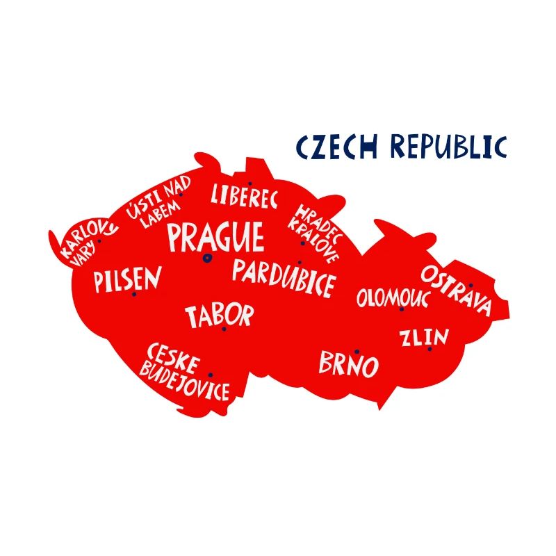 Karte der Tschechischen Republik mit Städten