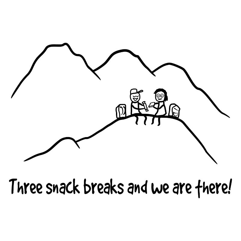 Hiking and mountain fun, snack, snack, break