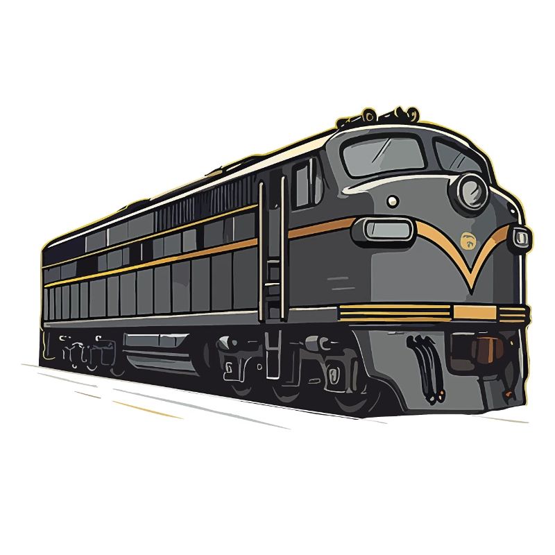 Klassische Diesellok - Retro Eisenbahn Kunstwerk